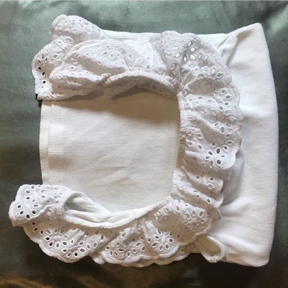 White frill tank top /off shoulder - Picture 3 of 3